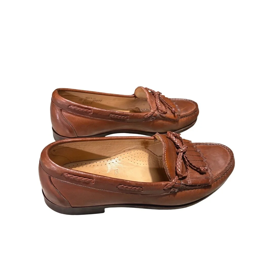 Allen Edmonds Woodstock Loafers Mens 10 D‎ Brown Kiltie Tassel Leather USA